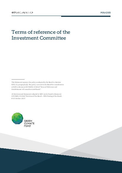 Download Terms of reference of the Investment Committee Document cover for Terms of reference of the Investment Committee