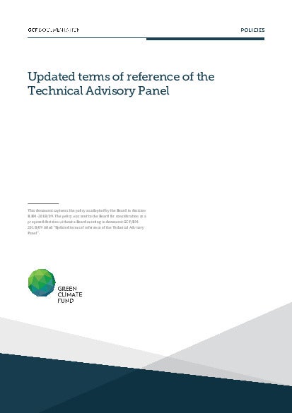 Download Updated terms of reference of the Technical Advisory Panel Document cover for Updated terms of reference of the Technical Advisory Panel